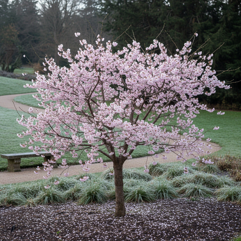 Cerisier du Japon 'Autumnalis Rosea' - Prunus subhirtella 'Autumnalis Rosea'
