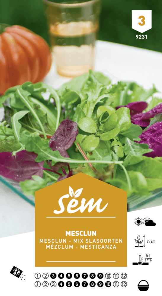 Ruban Présemé Graines Mesclun Baby Leaf Avec Roquette - 5 Mètres - Culture Facile Jardin/Pot