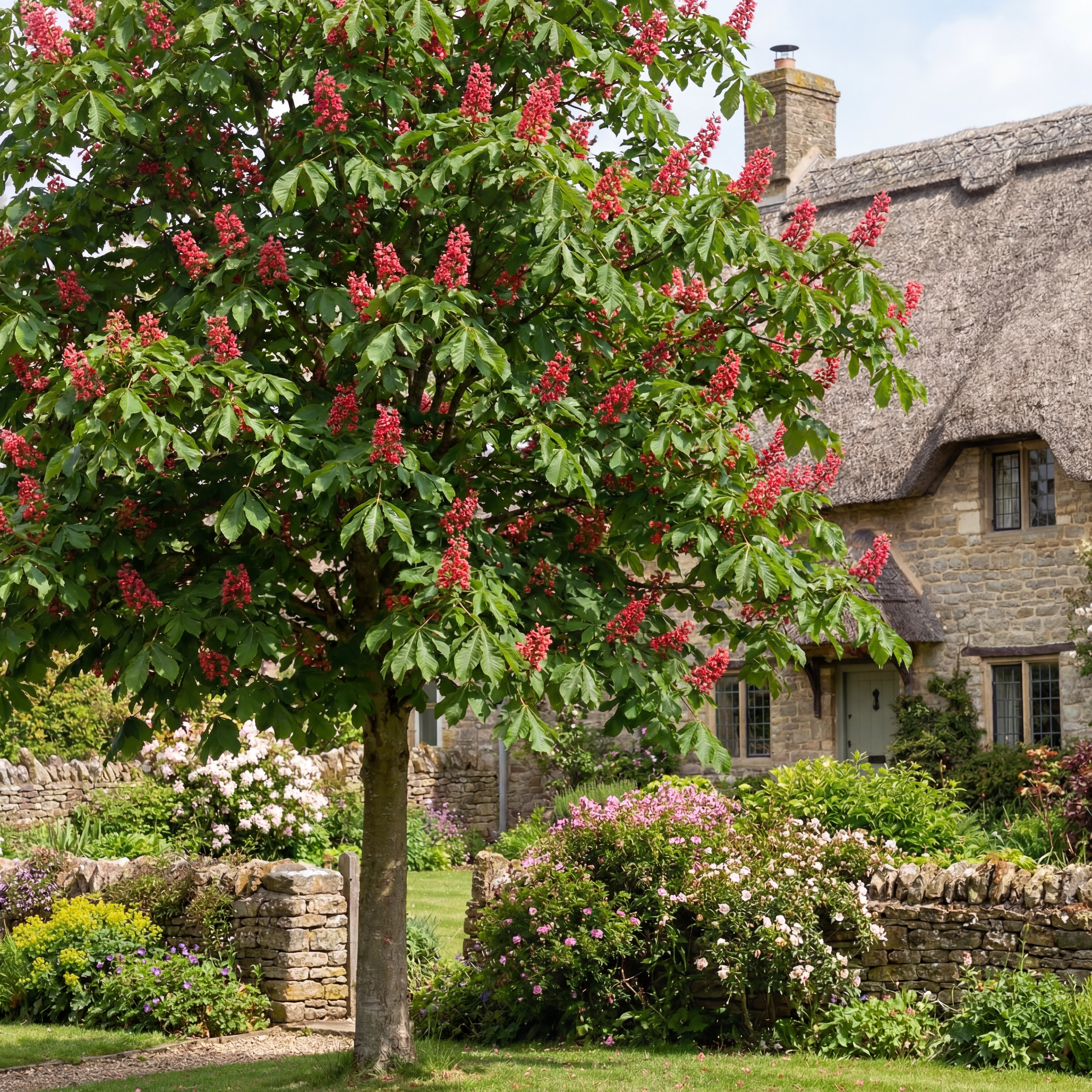 Marronnier à Fleurs Rouge - Aesculus Carnea